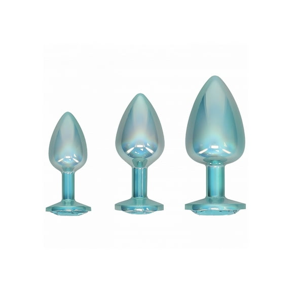Ouch! International Paris Collection Metal Anal Plug Set, Blue
