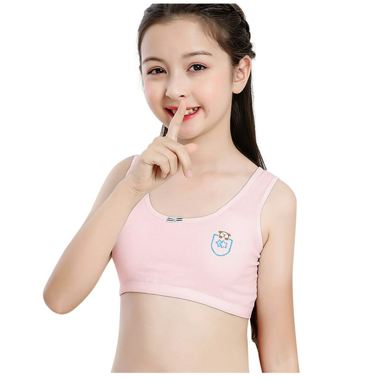 Rovga T Shirt For Girl 4Pc Kid Girls Underwear Foam Bra Vest Children  Underclothes Sport Undies Clothes Short Sleeve Kids Tops