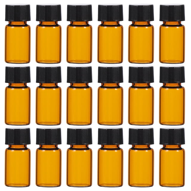 MasteelfCA 100pcs Transparent Reagent Bottles Essential Oil Bottles Sample Bottles