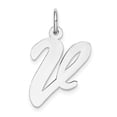 thumbnail image 1 of FB Jewels Sterling Silver Rhodium-plated Large Script Initial V Charm, 1 of 4