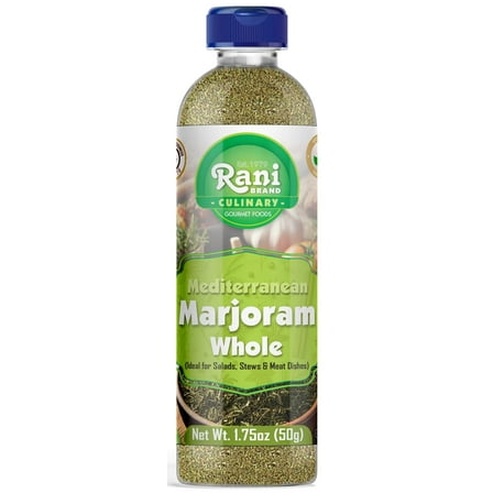 Rani Majoram Whole (Ideal for Salads, Stews & Meat Dishes) 1.75oz (50g) PET Jar ~ All Natural | Gluten Friendly | NON-GMO | Kosher | Vegan | Product of USA