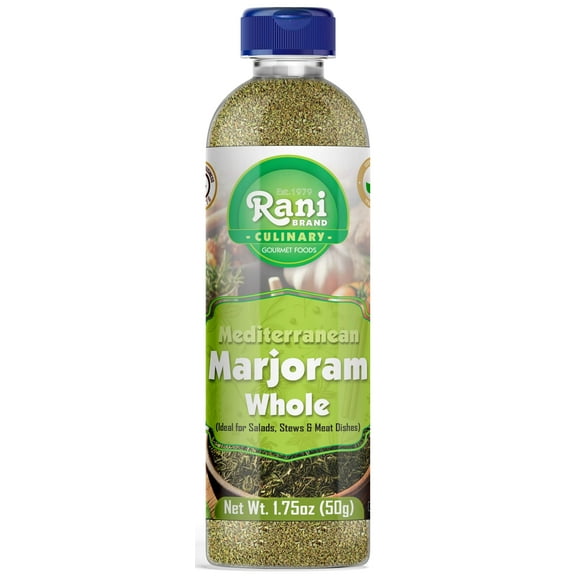 Rani Majoram Whole (Ideal for Salads, Stews & Meat Dishes) 1.75oz (50g) PET Jar ~ All Natural | Gluten Friendly | NON-GMO | Kosher | Vegan | Product of USA