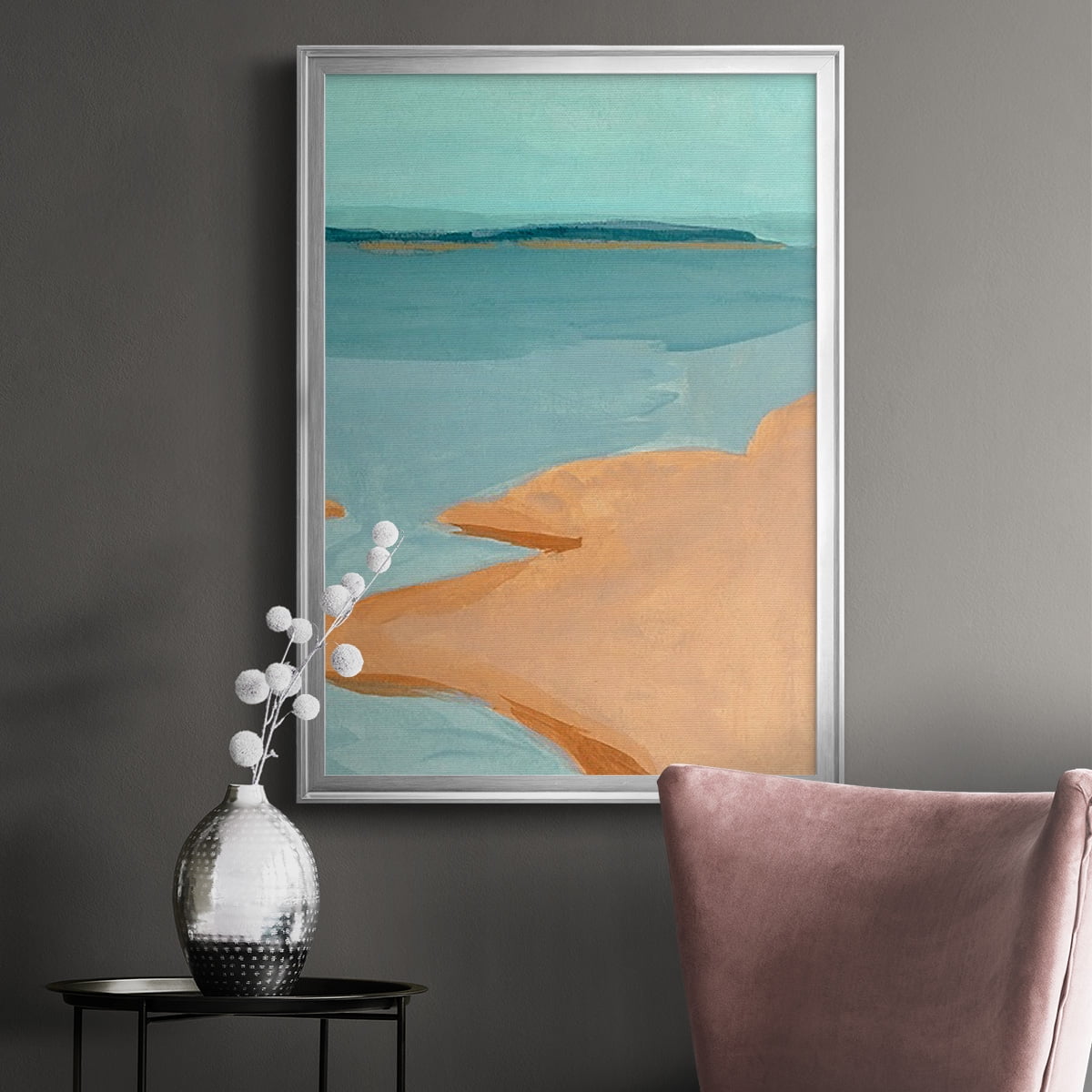 Out on the Sandbar III Premium Framed Print, in Gold, Black, or Silver - Ready to Hang