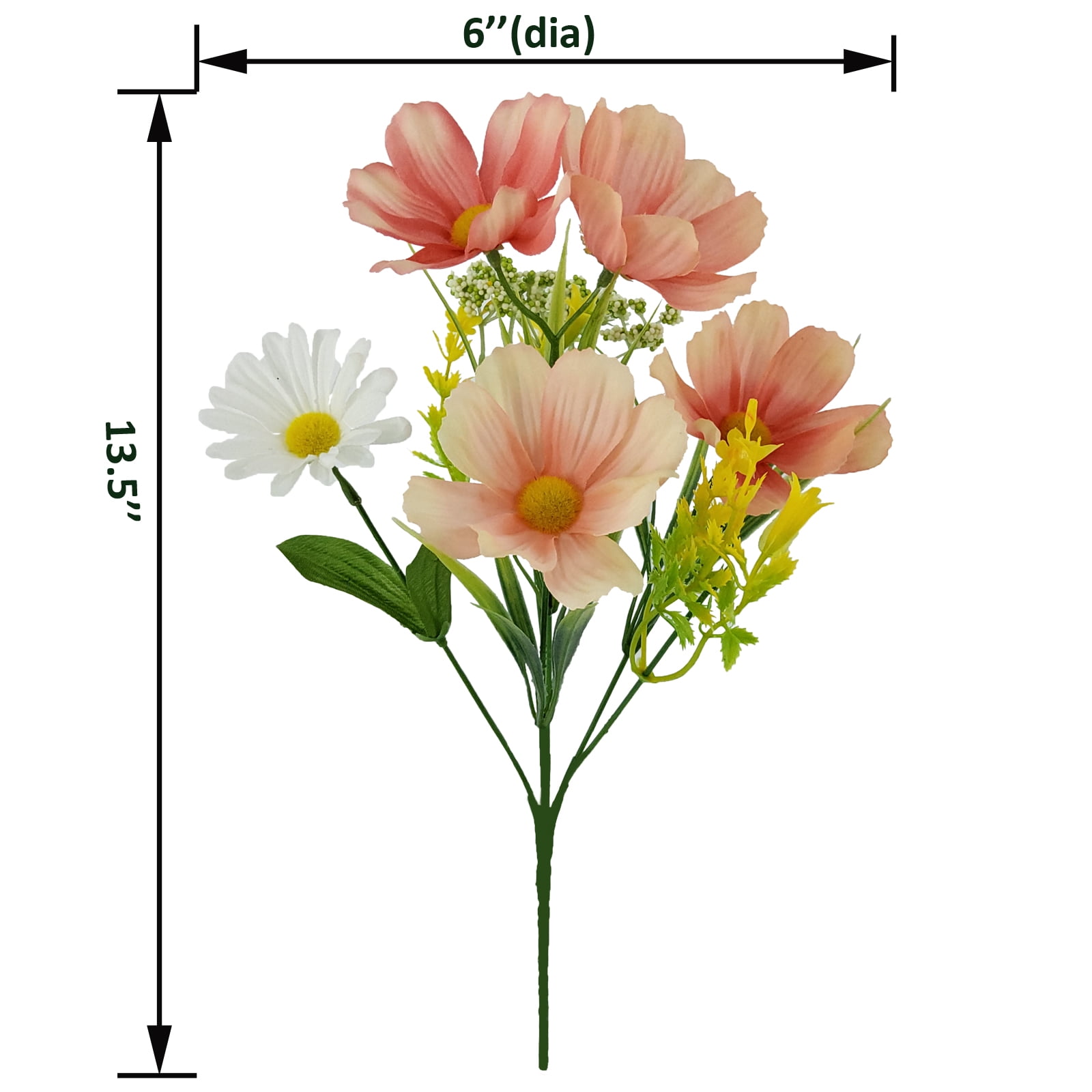Mainstays 13.5" Indoor Artificial Cosmos Floral Mix Pick, Pink Color.