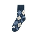 thumbnail image 2 of Viluyesy Womens Crew Socks, Thicken Warm Anti-Slip Checked Breathable Winter Stretch Casual Socks Blue, 2 of 5