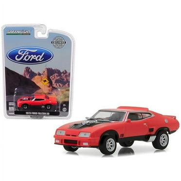 Greenlight 29946 1 isto 64 1973 Ford Falcon XB Diecast Car Model, Red Pepper with Black Stripe