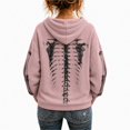 thumbnail image 3 of Halloween Sweatshirts for Women Long SLeeve Gothic Skeleton Print Y2k Dark Style Vintage Punk Fall Hoodie Pink S, 3 of 3