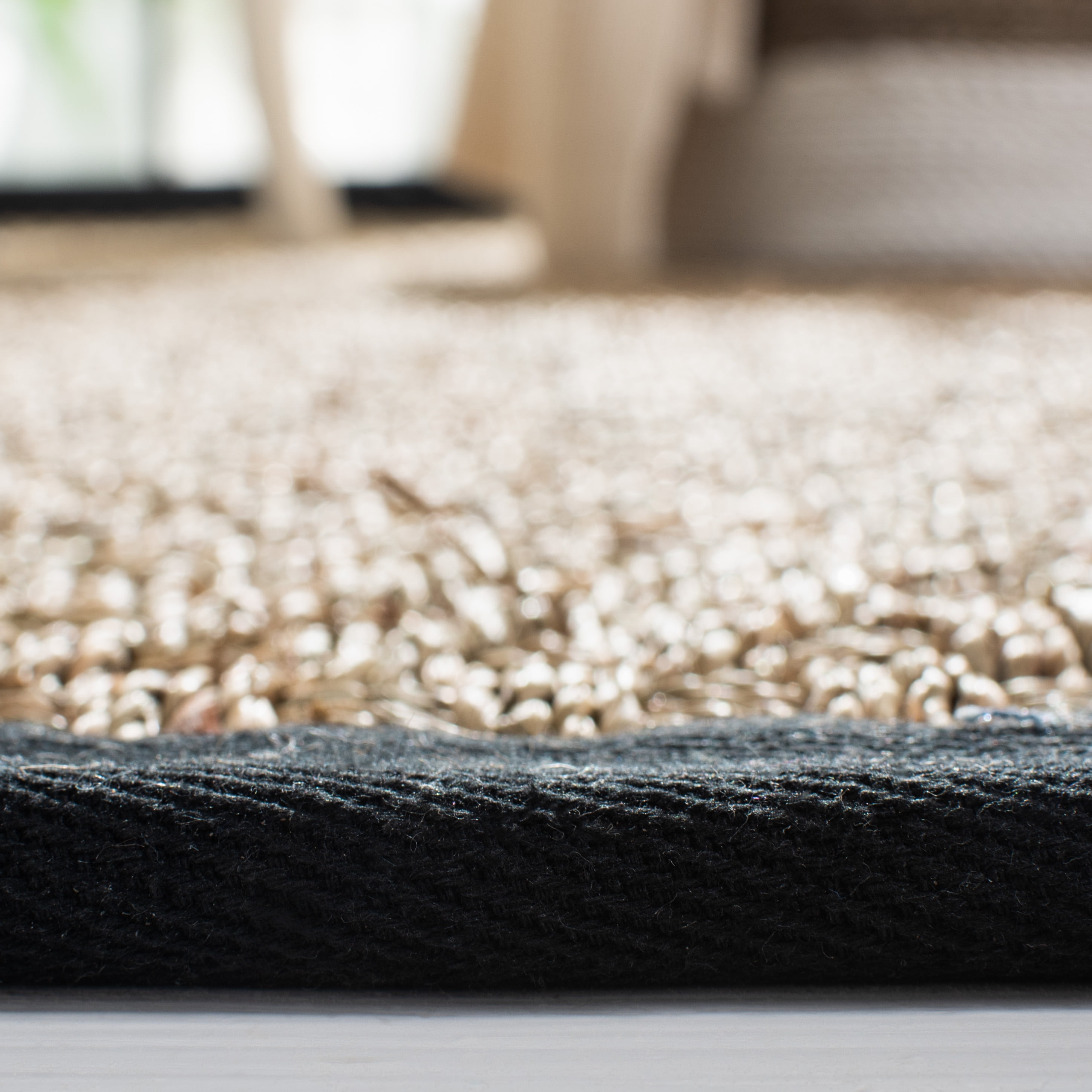 SAFAVIEH Natural Fiber Arbor Bordered Area Rug, Natural/Black, 10' x 10' Round - Large - Coastal Design, Natural & Black, Seagrass, Ideal for Entryway, Kitchen, Living Room, Office