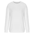 thumbnail image 4 of Vedolay Basic Sweatshirt for Women 2023 Plus Oversized V-Neck Long Sleeve Pocket Sweatshirts White,S, 4 of 5