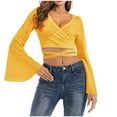 thumbnail image 1 of Birdeem Blouses et Chemises à Manches Longues Col en V Mode Décontractée Printemps Été pour Femmes, 1 of 7