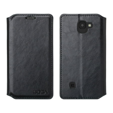 LG K3 2017 Case, SOGA [Pocketbook Series] Leather Folio Flip Wallet Case for LG K3 (2017 Release) - Luxury