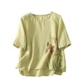 thumbnail image 2 of Women's Short Sleeve T-Shirt Tee Top Casual Cotton Blend Breathable Summer Fashion | CSEONE,Green XL, 2 of 7