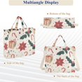 thumbnail image 6 of FORMRS Womens Corduroy Tote Bag Crossbody Shoulder Handbag with Pocket, Beige Christmas Candy Canes, 6 of 7