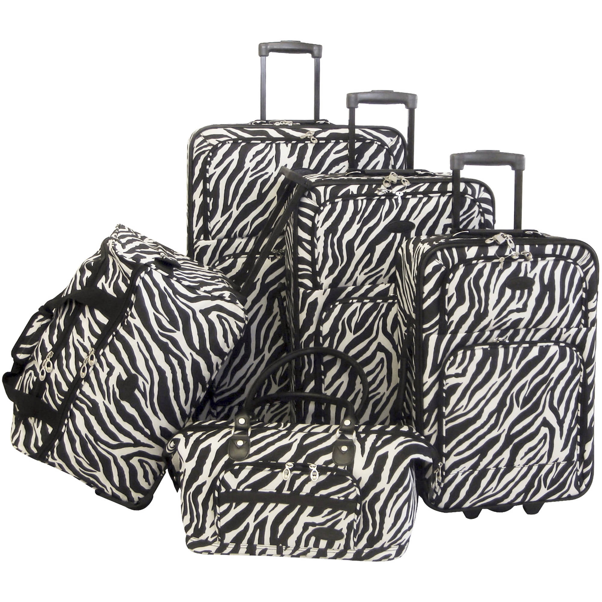 Animal Print 5Piece Luggage Set