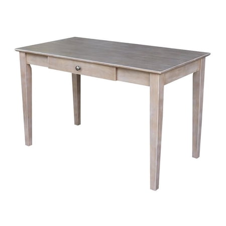 Pemberly Row Traditional Wood Writing Desk With Drawer in Unfinished Cream