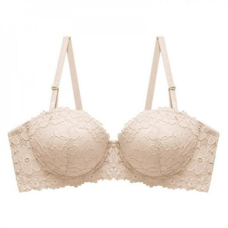 

Fantadool French Style Half Cup Lace Embroidery Bra Elegant Breathable Side Gathering Push Up Charming Bralette A/B Cup