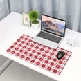 thumbnail image 5 of Bingfone Plaid Heart Large Gaming Mouse Pad,Extended Desk Mousepad with Stitched Edges,Non-Slip Base,Water Resist Keyboard Pad for Gamer, Office & Home, 29.5 x 16 in, 5 of 6