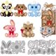 thumbnail image 1 of Troqueles de metal para hacer tarjetas: osito de peluche, conejo, gato, perro y elefante., 1 of 7