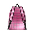 thumbnail image 7 of Easygd Pink Gingham Canvas Backpack: Stylish, Lightweight, and Versatile with Large Capacity and Adjustable Straps –, 7 of 7