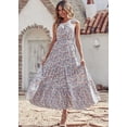thumbnail image 2 of Vestido PRETTYGARDEN Mujer Maxi Floral de Un Hombro Azul XXL, 2 of 5