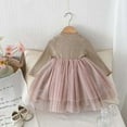 thumbnail image 4 of Mercatoo Baby Girls Long Sleeve Dress Spring Tiered Tulle Skirt Toddler Girl Tutu Dress for Princess Brithday Part𝘆, 4 of 8