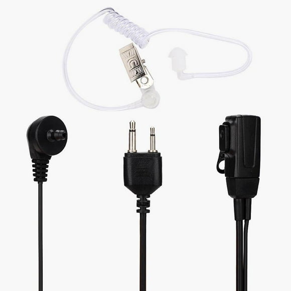 PTT Acoustic Tube Radio Headset, 2 Pin Two-way Radio Earpiece, Hands-free  for ICOM Radio Device 2-pin Models Walkie Talkies