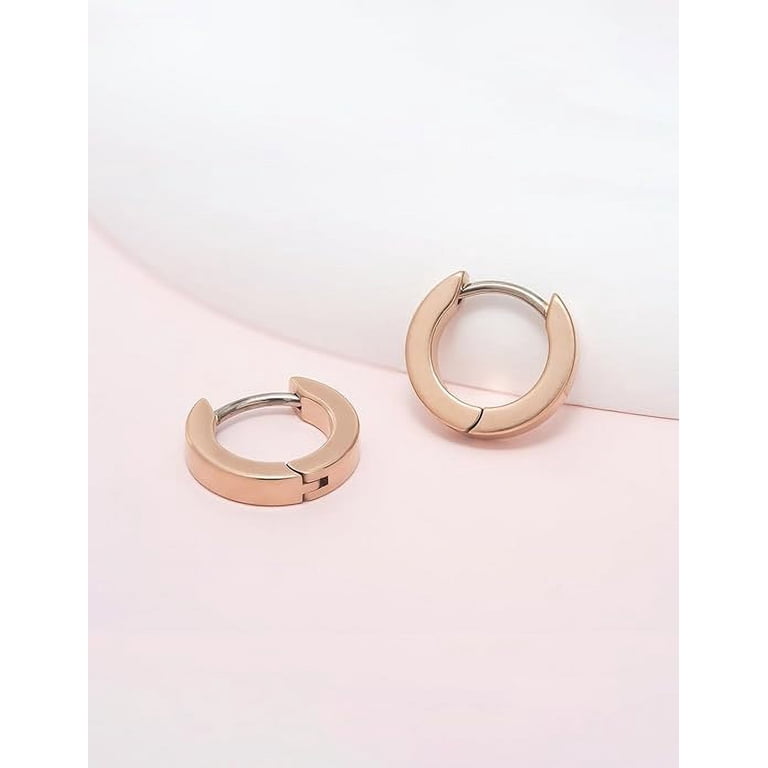 Limerencia Hypoallergenic Titanium Huggie Hoop Earrings With CZ – Lightweight & Sensitive-Skin Safe