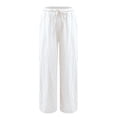 thumbnail image 4 of Comdrip Pants for Women Trendy Fashion Women Loose Solid Color Casual Wide Leg Pants Cotton Trousers Womens Flowy Pants White S, 4 of 9