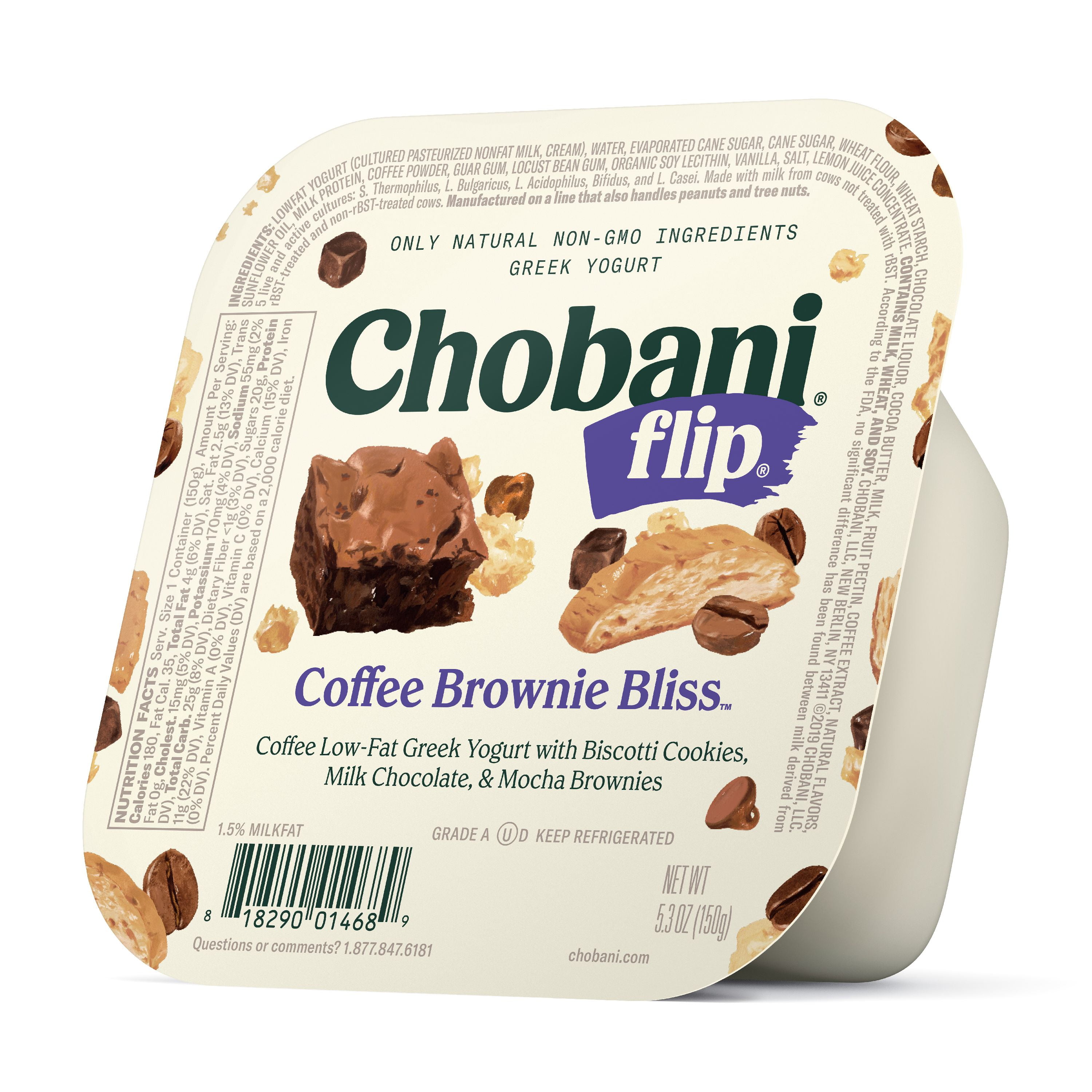 Chobani Flip LowFat Greek Yogurt, Coffee Brownie Bliss 4.5 oz