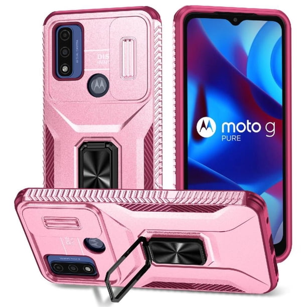 Funda para GANGXUN Motorola Moto G Power 2022 - Soporte metálico, Función magnética, Rosa