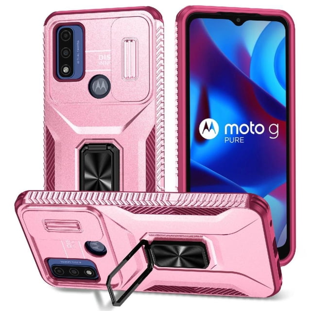 Funda para GANGXUN Motorola Moto G Power 2022 - Soporte metálico, Función magnética, Rosa