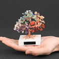 thumbnail image 3 of Adornos de base de mármol blanco cuadrado con pieza rectangular negra, árbol de grava de siete colores, mármol blanco cuadrado, 3 of 6