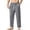 Dark Gray #1, variant on WULMLEO Men's Linen Pants Casual Beach Summer Pant Elastic Waist Drawstring Lightweight Trousers Dark Gray M