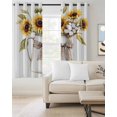 thumbnail image 2 of Sunflower Blackout Curtains for Bedroom Living Room Darkening Curtains 63 Inches Long Botanical Garden Florals Cottagecore Plant Window Curtain 2 Panels Set Window Treatment Grommet Drapes 52"x63", 2 of 9