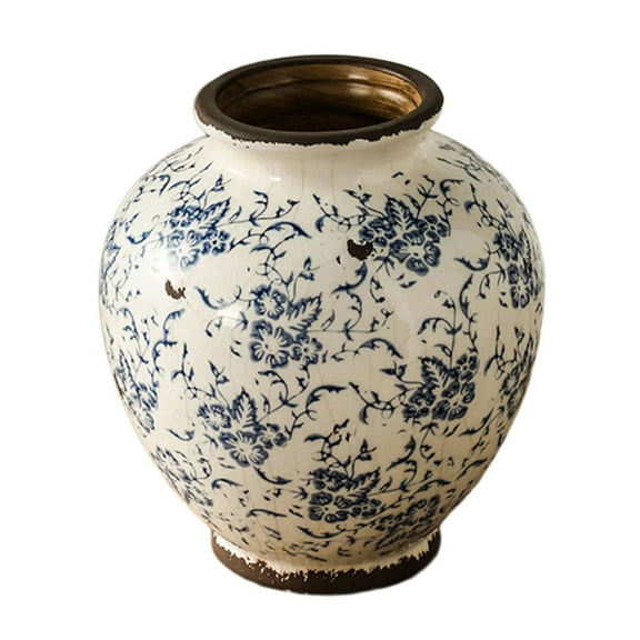 Artisanal Crackles Glazes Ceramics Vases Blue And White Antique Inspireds Decoration For Interior Styling Florals Display