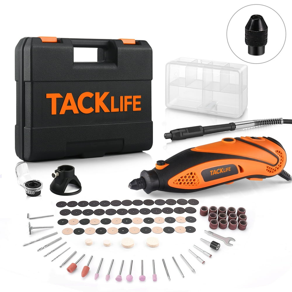 TACKLIFE Rotary Tool Kit,Versatile Accessories and 4 Attachments and