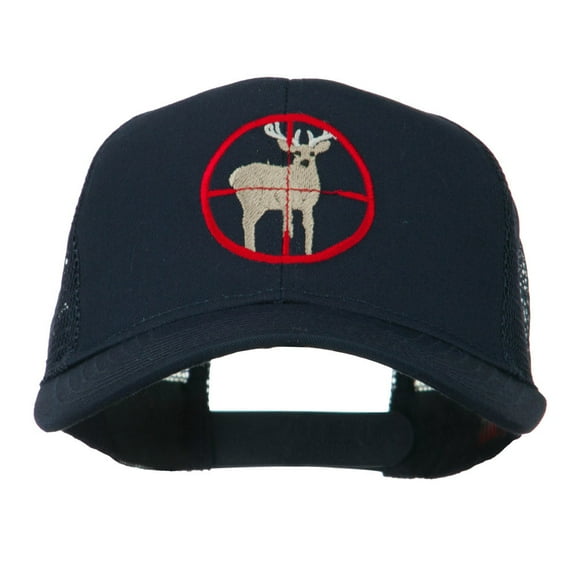 Deer Hunting Embroidered Mesh Back Cap - Navy OSFM