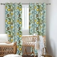 thumbnail image 6 of Green Floral Curtains Vintage French Country Grommet Botanical Hummingbird Mint Green Lemon Drapes for Bedroom Dining Living Room,42x84 Inch, 6 of 6