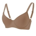 thumbnail image 2 of Wireless Bras for Women Comfortable Push up V Neck Bralette Seamless T Shirt Bras Daily Wear Coffee S, 2 of 7