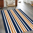 thumbnail image 3 of Orange Navy Blue Striped Area Rug 3x5 Washable Rug Non Slip Gradient Horizontal Lines Large Area Rug Indoor Floor Carpet for Entryway Bedroom Kitchen Living Room Home Office Dining Room Nursery, 3 of 8