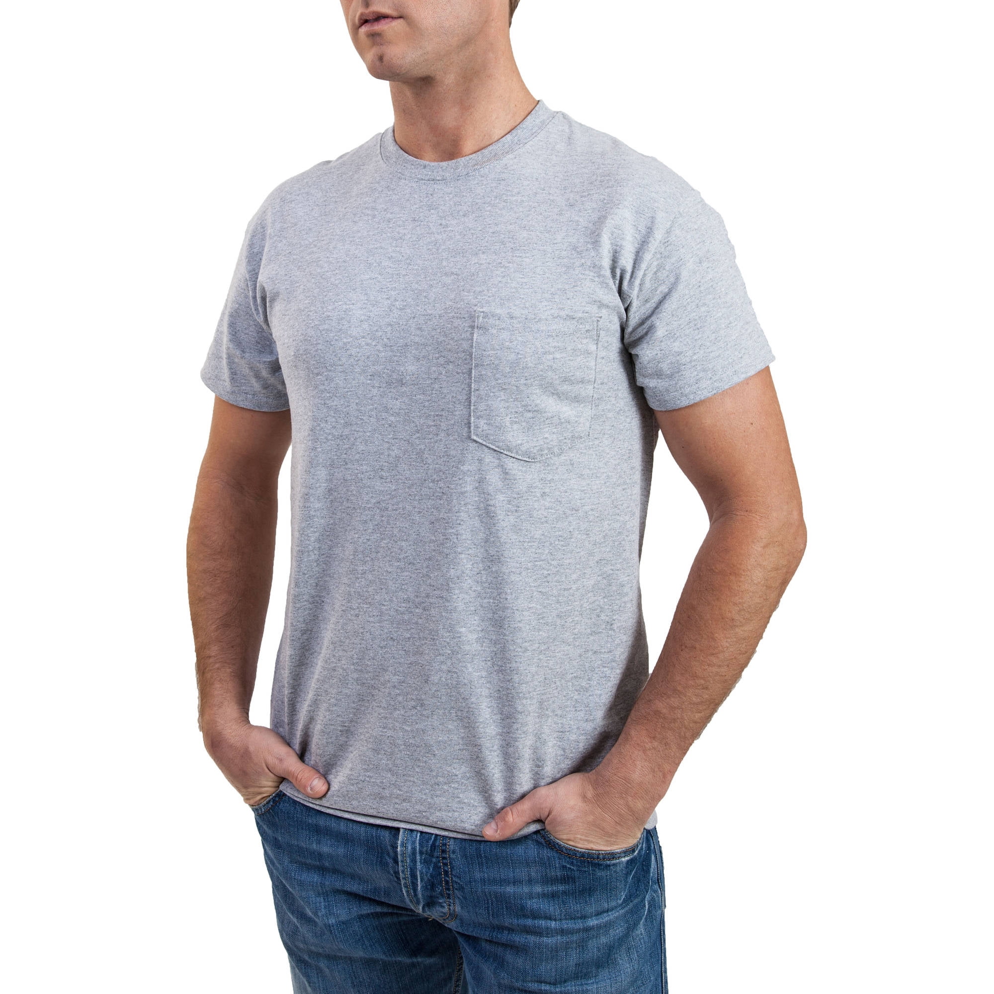 Gildan Men's Black and Grey Pocket Crew T-Shirt, 2-Pack - Walmart.com