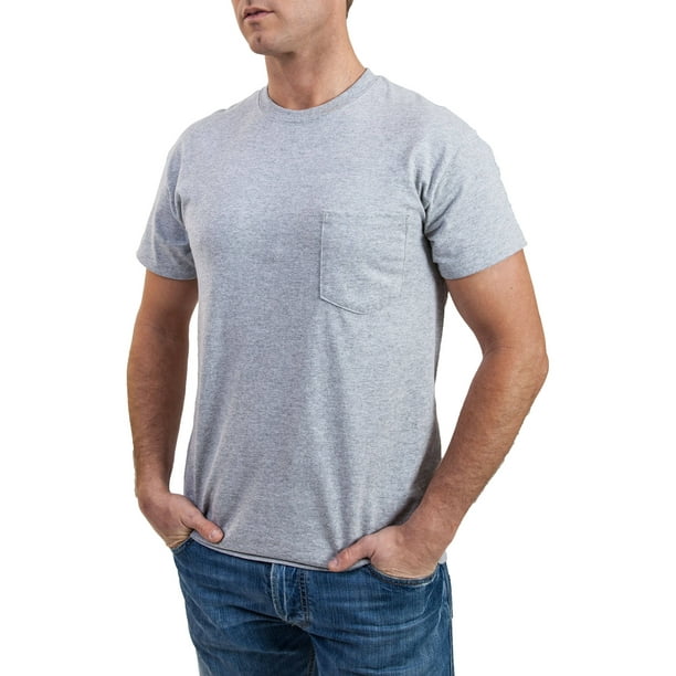 Gildan - Gildan Men's Black and Grey Pocket Crew T-Shirt, 2-Pack ...
