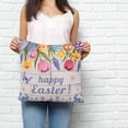thumbnail image 2 of Happy Easter Pillow Covers 26x26 Inch Decorative Throw Pillow Cover, Colorful Eggs Spring Tulips Flowers Farm Wooden Sofa Pillowcases Accent Cushion Case Home Decor Bedroom Living Room, 2 of 6