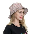 thumbnail image 4 of Yiaed Strawberry Cake Print Reflective Stripe Bucket Hat Unisex Funny Outdoor Fisherman Cap Beach Sun Hat, 4 of 5