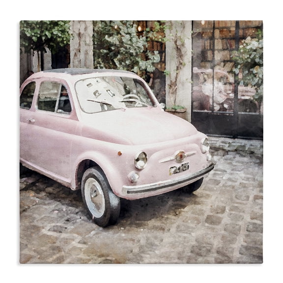 Stupell Industries Traditional Pink Buggy in France Canvas Art, 17 x 17, by LSR Design Studio