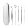 thumbnail image 1 of Herramientas de limpieza de dientes Removedor de acero inoxidable Remoción de cálculo Scraper Lavable Reutilizable MANUAL MANUAL DIOSTROS Dientes Pinzas Tweeer 5pcs Inevent CE001731-03B, 1 of 7