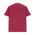 thumbnail image 6 of Vmvidoty Pleated Blouses for Women Dressy Casual Tops Business Work Shirts Shortless Crew Neck Summer Outfits Wine XXL, 6 of 8