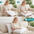 thumbnail image 5 of Oubonun 24"x24" Cotton Throw Pillow Inserts 2 Pack with Zipper - 3D Polyester Fiber Fill, Fluffy, hypoallergenic, Machine Washable for Couch Bed, 5 of 11