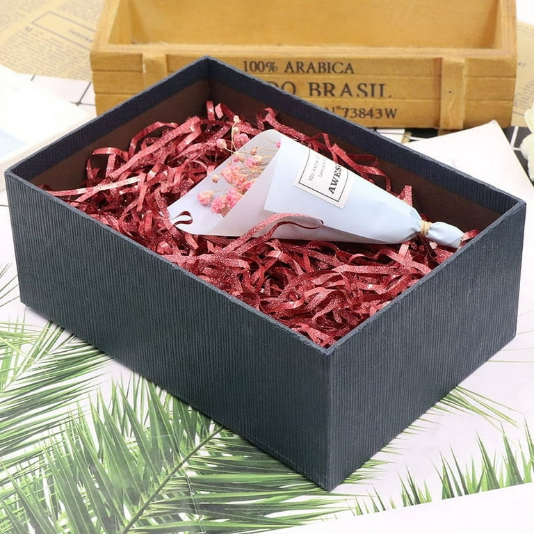 Feildoo 50 Grams Basket Filler Paper Shred, Sparkly Shredded Grass Stuffer  Crinkle Confetti Raffia Paper Gift Box Filler for DIY Gift Wrapping 