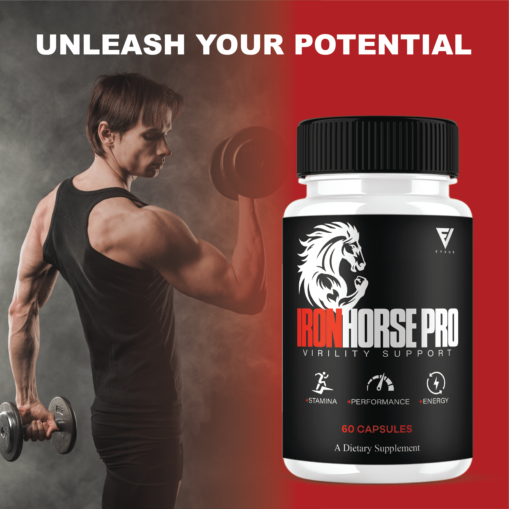 (3 Pack) Iron Horse Premium Performance Supplement, IronHorse Pro (180 Capsules)